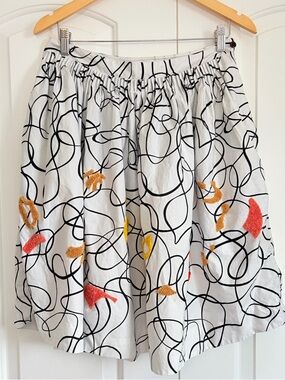 Anthropologie Maeve Women's Embroidered Abstract Mini Skirt Size 6 White Colors